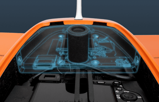 camera inside Wingtra drone